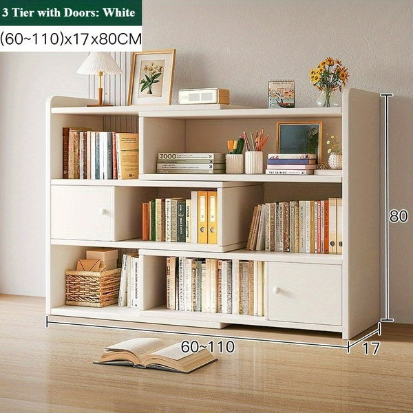 Expandable Desktop Bookcase, Freestanding Multi-layer Bookshelves, Adjustable Width Bookshelf Book Shelf Storage Unit, Multifunctional Storage Rack Book Shelf for Home Office Storage Organization