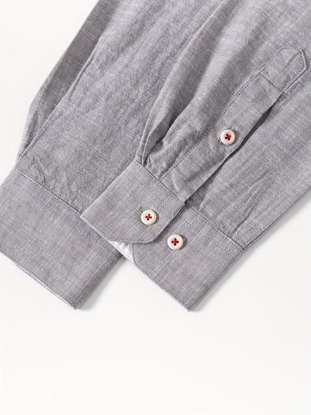 Linen Men'S Casual Shirt Long Sleeve Linen Solid Color Breathable Fashion Men'S Top Blouse Retro Open Front with Pockets
