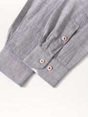 Linen Men'S Casual Shirt Long Sleeve Linen Solid Color Breathable Fashion Men'S Top Blouse Retro Open Front with Pockets