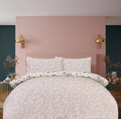 Elegant Blossom Blush Reversible Microfiber Printed Duvet Cover Set & Pillow Cases Bedding Collection