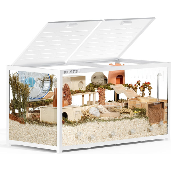 BUCATSTATE Hamster Cage 3.0: 100/120cm(Only 120cm Free 20L Paper Bedding) Spacious Stackable Metal Cage for Dwarf And Syrian Hamsters, Gerbils, And Mice Easy Top Access And Quick Assembly, Hamster Accessories