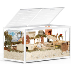 BUCATSTATE Hamster Cage 3.0: 100/120cm(Only 120cm Free 20L Paper Bedding) Spacious Stackable Metal Cage for Dwarf And Syrian Hamsters, Gerbils, And Mice Easy Top Access And Quick Assembly, Hamster Accessories