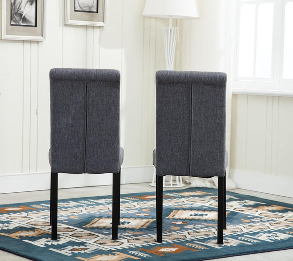 mcc direct Set of 2 Lined Fabric Dining Chairs With Solid Wooden Legs For Home & Commercial Restaurants