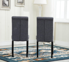 mcc direct Set of 2 Lined Fabric Dining Chairs With Solid Wooden Legs For Home & Commercial Restaurants