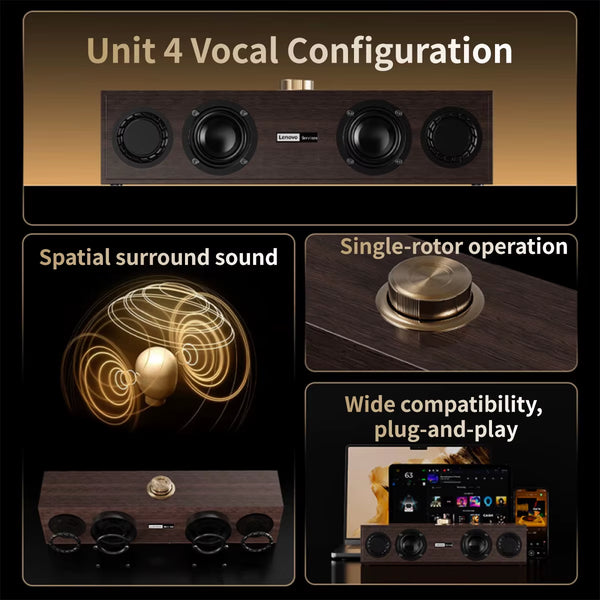 C02 Multimedia Speaker Bluetooth Speaker Wired/Bluetooth Dual-Mode Speaker Retro Speaker Universal for Tv, Computer, and Mobile Phone Subwoofer