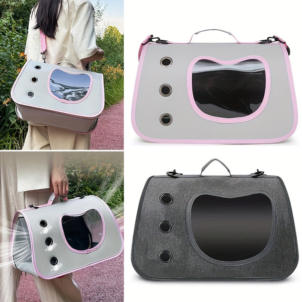 Large Pet Carrier Bag - Portable Folding Dog & Cat Travel Crate Cage with Zipper Closure, Spacious Interior, Front Door Window & Side Ventilation Mesh - Lightweight & Sturdy for Airplane, Car, Vet Visits - Safe & Comfortable Carrier for Medium Dogs, Cats,