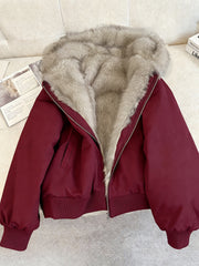 Autumn and Winter Women's Furry Jacket Coat