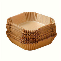 100pcs Non-Stick Air Fryer Liners - Premium Paper Single Sheets with Ridged Edges for Secure Cooking, Easy Cleanup & Healthy Cooking