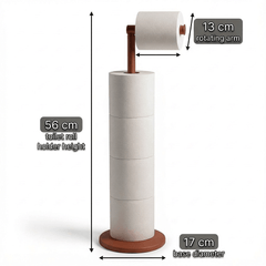ZISH Toilet Roll Holder Free Standing - Stainless Steel Bathroom Toilet Paper Organizer and Dispenser - No Drill Toilet Roll Stand Freestanding - Up to 5 Toilet Roll Storage