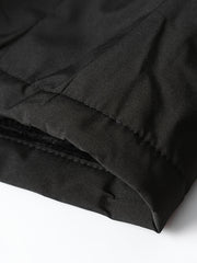 Men'S Insulated Thermal Winter Jacket Full Zipper Closure Hooded Windproof Coat Front Full Zip And Zipper Pockets - Machine Washable Cold Weather Outerwear for Skiing, Snowboarding, Hiking - Black (Unlined