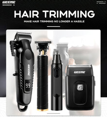WEEME 4pcs 3pcs 2pcs 1pc Black Golden Hair Clippers For Men Professional, Beard Trimmer Kit, Cordless Clippers And Trimmers Set, Electric Razor Shavers And Nose Trimmer, Mens Grooming Kit For Barber, Valentines Day Christmas Gifts For Him
