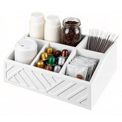 2-Tier Coffee Station Organizer for Countertop, Bar and Tea Accessories Storage Caddy With Counter Shelf for Home and Office
