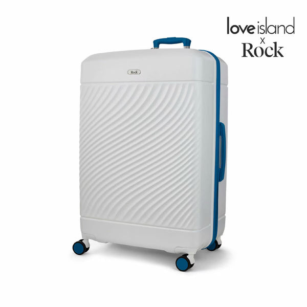 Rock Love Island Hardside Large Suitcase in White + Orange