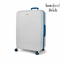 Rock Love Island Hardside Large Suitcase in White + Orange