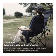 2 X Folding Camping Chair Outdoor Portable Garden Folding Camp Chair with Cup Holder