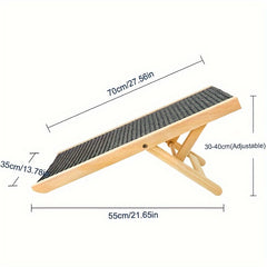 Dog Stairs Foldable Non-Slip Pet Ramp Adjustable Heights Ladder For Car Sofa Bed