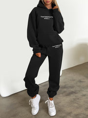 Fashionable Set of Sweatshirt And Long Pants with Letter Prints for Women