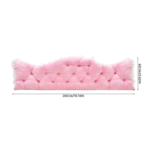 Large Ultra-Soft Comfortable Plush Backrest Pillow, Princess Style Reading Cushion, Neck and Back Support, Luxurious Fashionable Home Style Multifunctional Lace Ruffled Headboard Cushions, Suitable for Bedroom, Living Room, Dorm, Sofa Home Decor, Machine