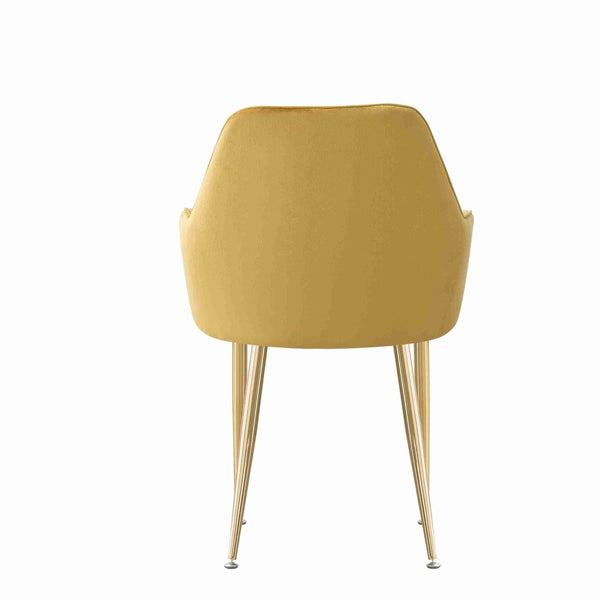 MOF Velvet Dining Chairs Kitchen Chairs Living Room Chairs with Sturdy Metal Legs Reception Chairs with Backrest and Padded Seat