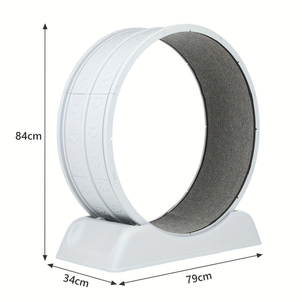 Cat Exercise Wheel, 79 Cm Cat Treadmill for Indoor Cats, Running Wheel with Carpeted Runway, Easy to Install & Fitness & Health, Suitable for Most Cats, Plastic Wheel