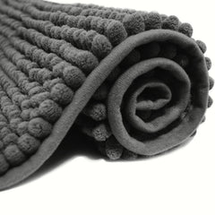 1pc Soft Chenille Bath Mat – Durable Chenille Rug with Non-Slip Backing, Stylish Bathroom Rug, Machine Washable Bath Mat, Non-Slip Area Rug for Shower Room & Home Use