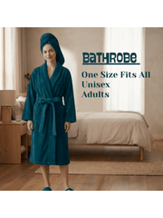Mens and Ladies Shawl Collar Bathrobe 100% Egyptian Cotton Unisex Shawl Collar Dressing Gown Terry Towelling Bathrobe One Size