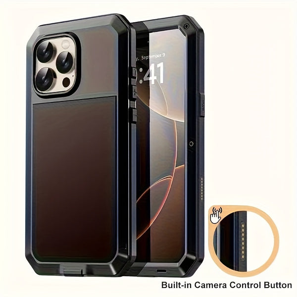 Durable Shockproof Phone Case for iPhone 17 Air 16 15 Pro Max Plus with 360 Degree Dustproof Protective Cover and Built In Glass Screen Protector Mobile Phone Case