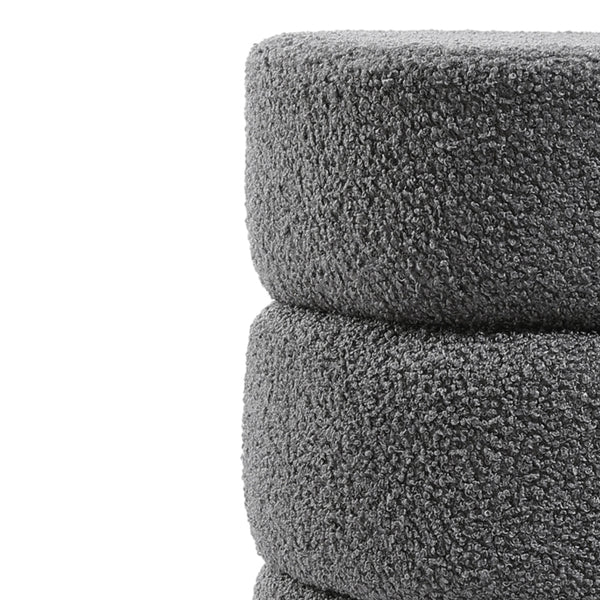 Round Pouffe Stool Liviing Room Bedroom Footstool Teddy Fleece Dressing Table Stool Hallway Shoe Stool