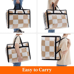 Lifewit 4 Pack Clear Plastic Storage Bags, 40L Foldable Clothes Storage Boxes Wardrobe Organizer Moving Bags with Reinforced Handle for Loft Wardrobe for Bedding Clothes Blanket Duvet