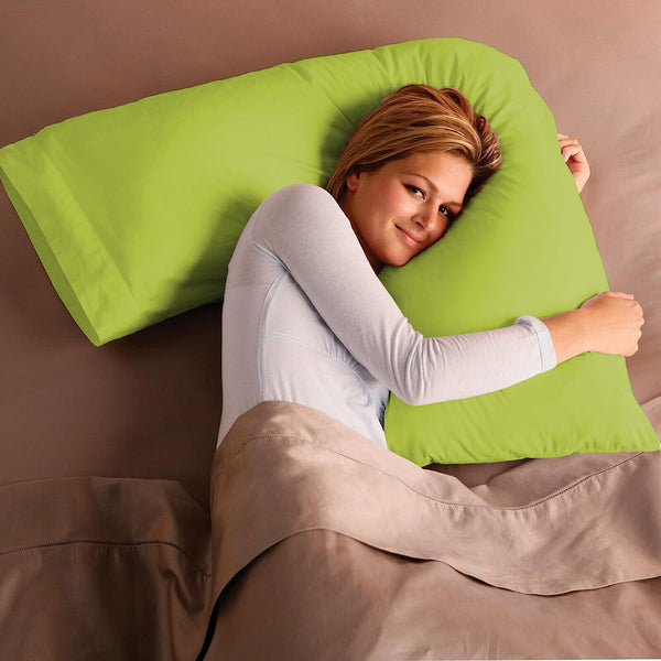 Adam Home V Pillow with Pillowcase Extra Filled Hollow Fiber for Neck Support, Orthopedic, Maternity Pregnancy & Nursing Super Soft & Comfortable V shaped Pillow with Pillowcase