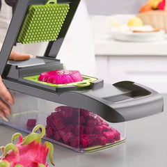 15-In-1 Kitchen Tool for Preparing Salads, Fruits, And Vegetables, Including a Peeler, Cutter, Slicer, Dicer, And Chopper.