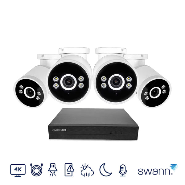 Swann 4K NVR 8 X Channel / 4 X NHD-ADVANXB Bullet Cameras with 1TB HDD SWNVK-8ADVANX4B-EU