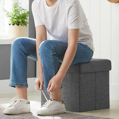 Storage Stool Padded Foldable Bench, Chest with Lid, 40L Capacity, Holds Up to 300kg, for Bedroom, Hallway, Living Room