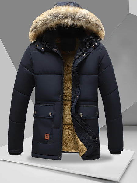 Winter Full Body Fleece Thickened Warm Coat Lamb Windproof Sleeve Jacket Men'S Multi-Pocket Jacket Men'S Outerwear