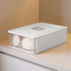 1pc Closet Storage System - Modular Stackable Bin with Dividers, 35x26x12cm Acrylic Organizer for Underwear, Accessories, 3 Styles (Open/12-Section/18-Section)
