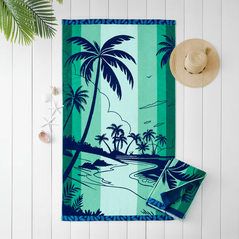 Oversized 100% Cotton Palm Tree Beach Towel