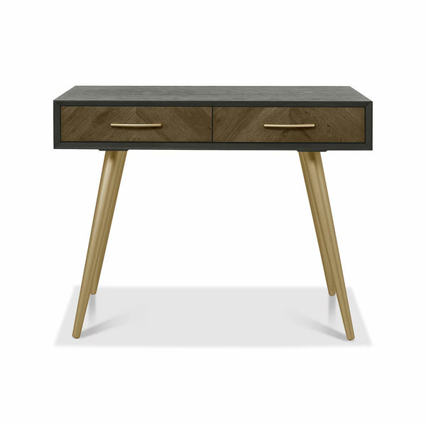 Bentley Designs Sienna Fumed Oak & Peppercorn Dressing Table & Stool