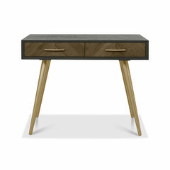 Bentley Designs Sienna Fumed Oak & Peppercorn Dressing Table & Stool