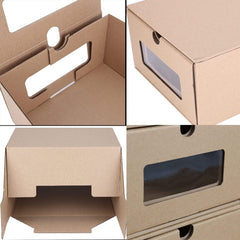 10pcs Cardboard Shoe Box Stackable Storage Box Visual Multi-Purpose Storage Box for Home Office Organization and Storage