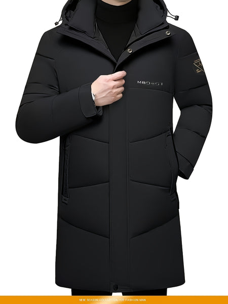 Pearson OBM Men's Long Hooded Windproof Thermal Insulated Padded Coat