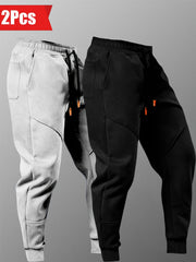 Two-Piece Set Autumn/Winter -Lined Thickened Men's Casual Sports Long Pants Outdoor Hiking Fitness Joggers American Training Basketball Sweatpants