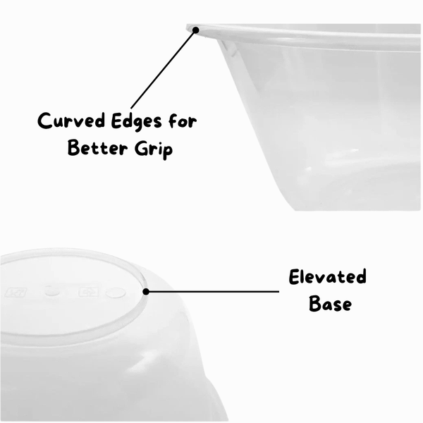 Set of 2 Clear 30cm Plastic Mixing Bowls – 7.0L BPA-Free Food-Safe Nesting Bowls for Kitchen Prep, Baking & Serving – Microwave & Dishwasher Safe Lightweight Bowls