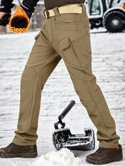 Lined Tactical Cargo Pants | Thickened, Fleece Multi-Pocket Design, Windproof, Stretch Fabric, Perfect for Winter Outdoor Activities, No Belt