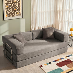 Foldable Sofa Bed 200cm Wide XXL Bed, Modular Floor Sofa, Corduroy Cloud Sofa With Metal Frame, 3-seater Guest Bed, Foldable, Non-slip, Washable ( 200cm (3-seater))