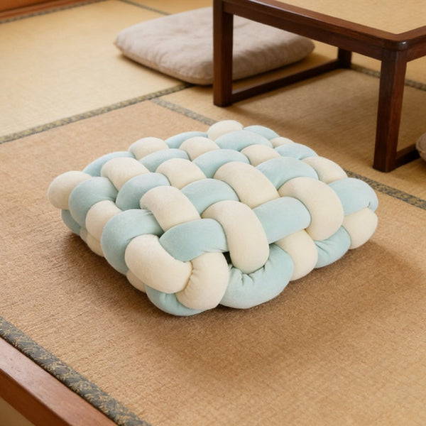 2,4pcs Velvet Hand-Knotted Square Decorative Pillows, Square Soft Chair Pad, Chair Cushion Seat Cushion Sofa Backrest, Booster Cushion, Dining Chair Cushion (30 x 33 x 12cm)