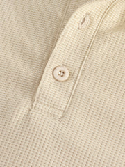 Men's Waffle Casual Suit Top Short Sleeve Turnover Collar Shirt Bottom Leisure Pants Comfortable and Clean Suitable for Spring and Summer Wear