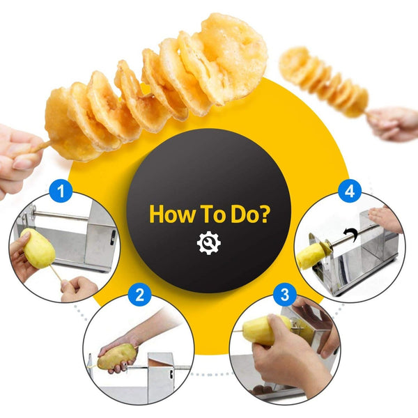 3-In-1 Spiral Potato Tower Machine, Potato Slicer, And French Fry Maker - a Versatile Tool for Creating Perfect Fries, Vegetables, And More - Easy to Use Without Electricity - Ideal for Sweet Potatoes, Cucumbers, Carrots, And More - a Great Gift for Holid