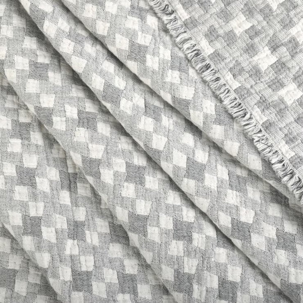 Life Comfort Reversible 100% Cotton Gauze Grey Throw, 127 X 162 Cm