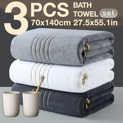 3pcs Coral Velvet Bath Towel Household Chest Bath Towel Coral Velvet Bath Towel Super Absorbent Bath Towel Soft Absorbent Adult Bath Towel Manufacturers Wholesale