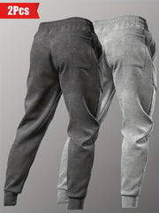Two-Piece Set Autumn/Winter -Lined Thickened Men's Casual Sports Long Pants Outdoor Hiking Fitness Joggers American Training Basketball Sweatpants
